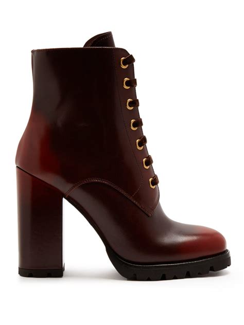 prada leather logo boots|prada ankle boots women's.